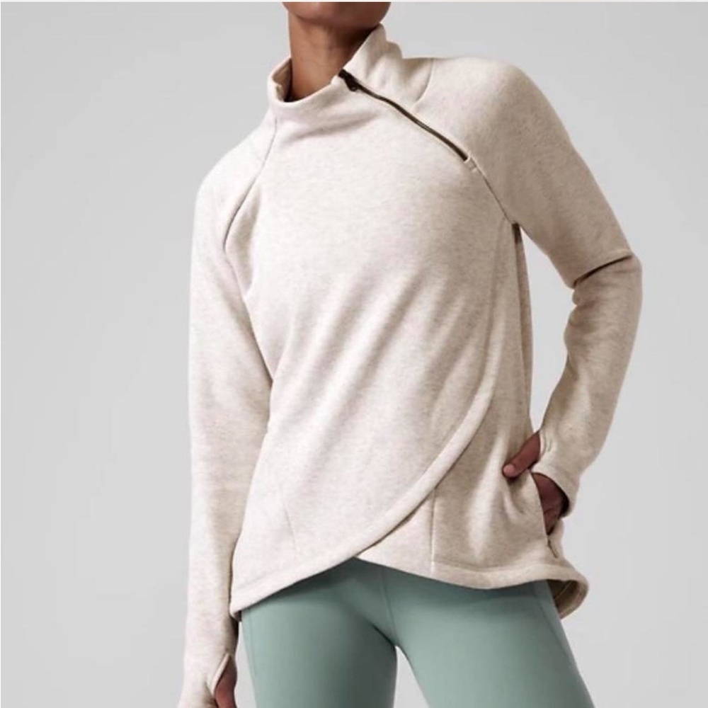 Athleta Cream Cowl Neck Sweater